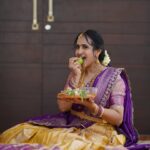 Lasya Manjunath Instagram - Ugadi 🙏🏻 🌿🥭 MUA: @themakeupshapes Outfit: @pari.designers_ 📸: @happy_portraits_photography