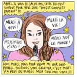Laura Felpin Instagram - J’ai demandé au petit génie 🧞‍♀️ de Salome Lahoche @salomelahoche de m’aider à vous dire : MERCI 💐 Et comme j’ai plus les mots elle l’a fait avec ses exceptionnels dessins🤌🏼 J’ai l’immense privilège de pouvoir être avec vous partout entre Jeumont et Paris et de partager des moments de “total délire”. Y’a plus de billets pour Paris, mais y’a plein de places dans mon coeur ( MDR trèès belle gosse cette dernière phrase) Paix et joie sur votre tipi ⛺️ LOLO