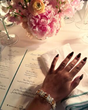 Laura Harrier Instagram - such a sweet, sparkly night 🩵 @tiffanyandco