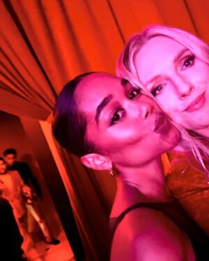 Laura Harrier Instagram - @fashiontrustus last night! thank you @laurabrown99 for having me i love you forever 💕best date @leo__becerra
