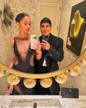 Laura Harrier Instagram - @fashiontrustus last night! thank you @laurabrown99 for having me i love you forever 💕best date @leo__becerra