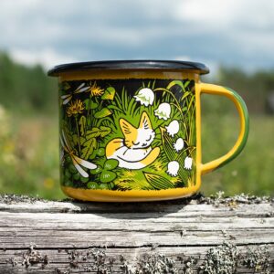 Laura Heikkala Instagram - Enamel mugs are now live at heikala.com💕 New art supplies and ink restocks also added! *EDIT* Thank you so much for the support! The lakeside mug is already sold out, I will be restocking these, and will hopefully have them available again in November!💕✨