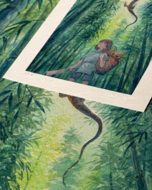 Laura Heikkala Instagram - Forest Deity🎋 My piece for the upcoming Harugo no Mayu print collection which is launching Aug 11th 7AM PST 💕 Check the whole collection out at @harugonomayu