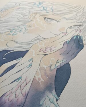 Laura Heikkala Instagram - ’Flow’ This piece was also one of the first artworks I finished for my upcoming exhibition. Swipe to see the process steps along the way. I was inspired to make several water-themed paintings for the show!💦

My second solo show will take place at @gallerynucleus starting Aug 26th💕