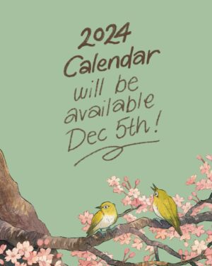 Laura Heikkala Instagram - Hanami 🌸 Cover for the 2024 calendar which will be available on Tuesday Dec 5th at 6pm UTC, that is 10am PT or 1pm EST 💪✨ I’ll make an alarm reminder on my stories soon! 

#2024calendar #traditionalart #watercolor