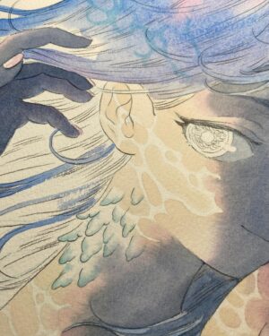 Laura Heikkala Instagram - ’Flow’ This piece was also one of the first artworks I finished for my upcoming exhibition. Swipe to see the process steps along the way. I was inspired to make several water-themed paintings for the show!💦

My second solo show will take place at @gallerynucleus starting Aug 26th💕