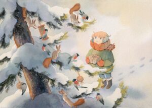 Laura Heikkala Instagram - Winter Day’s Feast 🐿️ Illustration for December in the upcoming calendar for 2024! The calendar is getting printed at the moment, should be available later this month💕 Also I just want to tell you that your feedback was heard, and this year there will be columns in the days and space to write down some notes on the days✌️ This time the calendar will be slighty bigger than the last two, aldo both monday starting and sunday starting versions will be available!