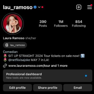 Laura Ramoso Instagram - Diary entry from 04.02.2021

“This feeling that I have. This feeling of embarrassment. Of guilt. Of shame - when people don’t interact with what I post, when something doesn’t land like I think it will, when I imagine how stupid or lame or “desperate” others think I am - can never stop me from doing what I enjoy. Because the truth is everyone starts at square one. Everyone has 0 followers to start. Everyone feels like an impostor at first, before they hit their stride and figure out what their thing is.”

Oh sweet, scared past Laura. Thank you for not giving up when things felt terrible. I remember first trying to put my characters online during the pandemic and feeling so entirely stupid and lost and sad. After live comedy disappeared it was like a massive part of my identity went missing and it was impossible to know whether I’d ever find that again…especially in an entirely new and unfamiliar medium. Little did I know we could come out on the other side with a brand new life!!! An unimaginable reality that I still can’t quite wrap my head around. One…million..of you…are here…??! One million? Watching my silly little videos? And then some of you even coming to my silly little shows? In other countries?? How does one even comprehend this? Today I am looking back on the last couple of years and feeling so grateful for all the life-altering moments and experiences I was so lucky to have; both the good ones for the memories, and the bad ones for the lessons. 

Thank you for being here, thank you for letting me do sketch comedy…as a JOB, and thank you for your love and support. You mean more to me than you could ever know!! xx I am SO excited to see more of you on tour in 2024!!! 

L ❤️

Photo by @afspacebar