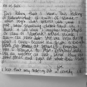Laura Ramoso Instagram - Diary entry from 04.02.2021

“This feeling that I have. This feeling of embarrassment. Of guilt. Of shame - when people don’t interact with what I post, when something doesn’t land like I think it will, when I imagine how stupid or lame or “desperate” others think I am - can never stop me from doing what I enjoy. Because the truth is everyone starts at square one. Everyone has 0 followers to start. Everyone feels like an impostor at first, before they hit their stride and figure out what their thing is.”

Oh sweet, scared past Laura. Thank you for not giving up when things felt terrible. I remember first trying to put my characters online during the pandemic and feeling so entirely stupid and lost and sad. After live comedy disappeared it was like a massive part of my identity went missing and it was impossible to know whether I’d ever find that again…especially in an entirely new and unfamiliar medium. Little did I know we could come out on the other side with a brand new life!!! An unimaginable reality that I still can’t quite wrap my head around. One…million..of you…are here…??! One million? Watching my silly little videos? And then some of you even coming to my silly little shows? In other countries?? How does one even comprehend this? Today I am looking back on the last couple of years and feeling so grateful for all the life-altering moments and experiences I was so lucky to have; both the good ones for the memories, and the bad ones for the lessons. 

Thank you for being here, thank you for letting me do sketch comedy…as a JOB, and thank you for your love and support. You mean more to me than you could ever know!! xx I am SO excited to see more of you on tour in 2024!!! 

L ❤️

Photo by @afspacebar