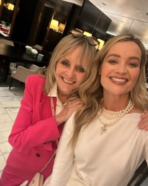 Laura Whitmore Instagram - Thanks @_bsme  @edward_enninful @gideonspanier for a lovely afternoon and I didn’t spill anything on myself! 
Full look @leem_global pearls @viviennewestwood @aspinaloflondon @miumiu - also the ABSOLUTE cheek of me posting this when I’ve just about survived two kids parties in opposite sides of London where stuff WAS spilled and now in my pjs with a top knot and face cream!
#whatwhitmorewore 📸  @davidcotterproductions