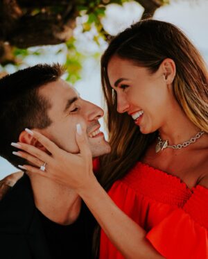 Lauren Gottlieb Instagram - We couldn’t be more thrilled with our engagement ring from @foreverdiamondsny 💍♥️ We wanted to have the perfect engagement ring and having one customised and built just for us is a dream come true! 🥰 Thank you so much to @foreverdiamondsny for making this beautiful piece and for being a special part in our engagement 😘🫶🏼

#shesaidyes #proposal #engaged  #engagementring #princesscut #yearoftherabbit