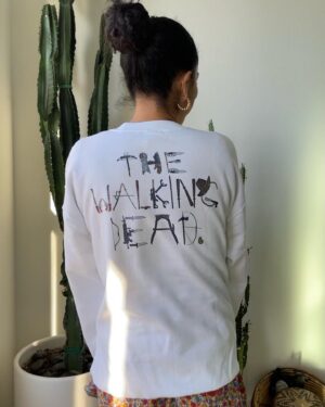 Lauren Ridloff Instagram - Grateful for the love, always. Thank you so much @sorrypookie for the gift. I love this cloud of a sweatshirt ☁️☁️
