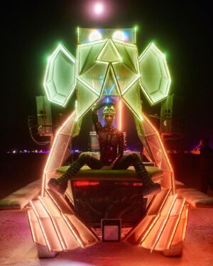 Leïla Ben Khalifa Instagram - It was all a neon dream 🚦
 📸 @mosessiluk 

#burningman #blackrockcity #monckeylove  #neondreams