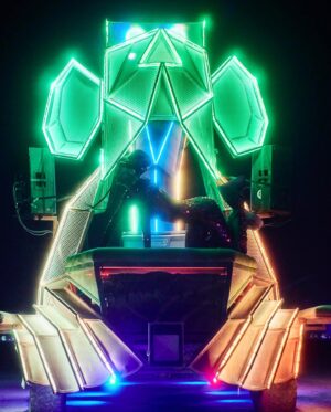 Leïla Ben Khalifa Instagram - It was all a neon dream 🚦
 📸 @mosessiluk 

#burningman #blackrockcity #monckeylove  #neondreams