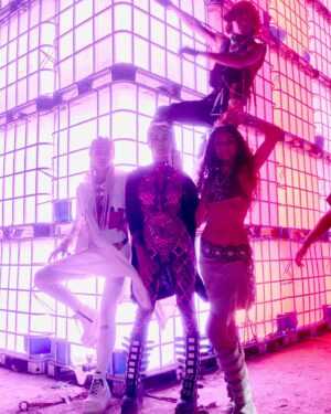 Leïla Ben Khalifa Instagram - It was all a neon dream 🚦
 📸 @mosessiluk 

#burningman #blackrockcity #monckeylove  #neondreams
