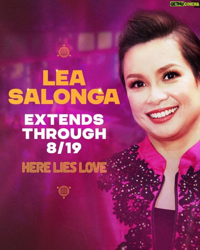 Lea Salonga Instagram - I’m so excited to announce that I’ll be staying a few more days with my @herelieslovebway family! I’ll be performing until August 19th (matinee). For details go to our website at www.herelieslovebroadway.com