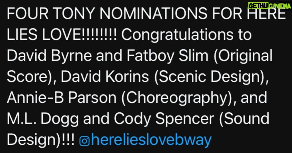 Lea Salonga Instagram - Woo-hoooooooo!!!!!!!!! @herelieslovebway @davidbyrneofficial @officialfatboyslim @davidkorins @anniebparson @westward_dogg @codspen