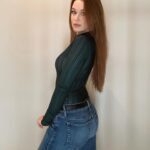 Leanna Decker Instagram – Documenting this rare occasion that I have jeans on 💚