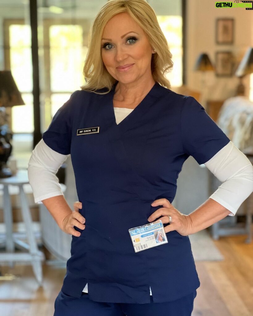 Leigh-Allyn Baker Instagram - Finally decided to dress up as #amyduncan from that crazy tV show #goodluckcharlie What do you think? Did I pull it off? Same rings, same scrubs, same name tags… the face is a bit older, but… some say I look a lot like her! #babam Now go get some candy! But sugar is really bad for you, so throw most of it in Trashy The Trash Can! #happyhalloween #glc #goodluck #halloween #halloweencostume