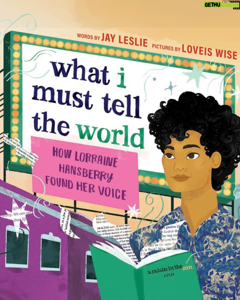 Lena Waithe Instagram - COVER REVEAL! Introducing WHAT I MUST TELL THE WORLD, coming October 2024 from Hillman Grad Books! Today is Lorraine Hansberry’s birthday, and we’re thrilled to bring you this picture book biography that follows her journey to finding her voice — and her determination to bring Black stories to the stage.  Lorraine Hansberry soared to fame when her play ‘A Raisin in the Sun’ debuted on Broadway, and her work would go on to influence generations of artists. But before the spotlight, Lorraine was a little girl who walked everywhere with a notebook, eager to capture the sights, sounds, and stories of the people around her. Jay Leslie’s (@j.me.mcghee) text and Loveis Wise’s (@loveiswiseillu) artwork capture the experiences that inspired Lorraine, from her childhood in the segregated south side of Chicago to her adult years in Harlem creating alongside other legends like James Baldwin. Lyrical, vibrant, and empowering, this picture book is a celebration of Lorraine Hansberry’s life and legacy and an ode to the power of theater and storytelling. Pre-order now with the link in bio! 📚 #HillmanGradBooks  #LorraineHansberry #Zando