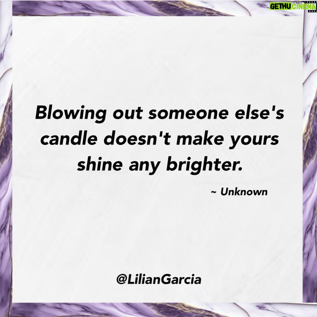 Lilián García Instagram - I have never understood why people put others down in order to try to lift themselves up. It never works! Instead it just shows insecurity and actually makes you feel worse about yourself. The truth is - There is room enough in this world for EVERYONE!! Don’t get caught in the trap of scarcity. Celebrate others and you will see how YOU will start getting celebrated too. 😊 . . #gogetit #youreworthit #inspirationalquotes