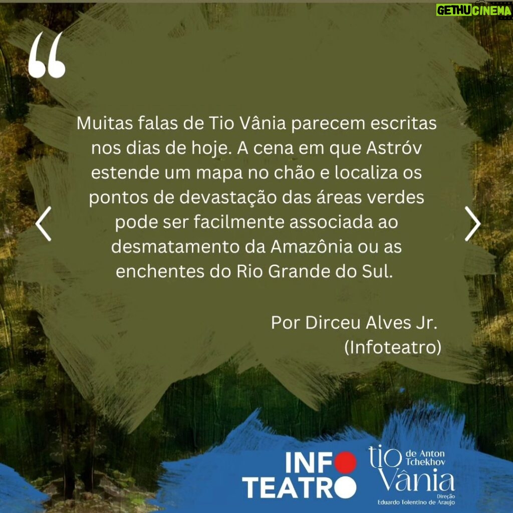 Lilian Blanc Instagram - 🗒️ O jornalista @dirceualvesjr escreveu uma crítica sobre Tio Vânia. Corre lá no @infoteatro_ para ler o texto completo e venha assistir ao espetáculo no @sescsantana. A temporada vai até 16 de junho com sessões de quinta a sábado às 20h e domingo às 18h. ✅ Ingressos à venda no link da bio, ou em sescsp.org.br/santana ou no aplicativo Credencial Sesc SP Arte: @nandomedeiross #grupotapa #tchekhov #teatrosp #experimenteteatro #arte #sescsantana #infoteatro