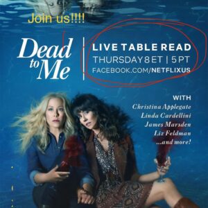 Linda Cardellini Instagram - Today! At 8et/5pt. We are partnering with @wckitchen  for a live table read on the Netflix Facebook page. Facebook.com/Netflixus Please Join us! 💛
