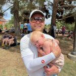 Lindsay Arnold Instagram - IRONMAN 70.3 👏🏼 Sam has trained so hard the past 6 months to prepare for his very first Ironman race and I can't even express how proud I was watching him cross that finish line 🏁 Sage and June were so excited about it too and both wanted to snuggle him immediately after! We love our guy and wow I am just so impressed with everyone who did this race it is no joke! #ironmantraining #ironman #stgeorgeironman