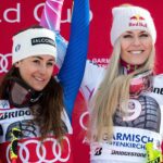 Lindsey Vonn Instagram - Sad the races in Garmisch this weekend are cancelled… some of my favorite memories were in Garmisch. I especially loved my last races when I was going head to head with my dear friend @iamsofiagoggia ! I narrowly won both races, the first by only .02 (two hundredths of a second!) which is literally a blink of an eye 👁️. We all work incredibly hard and give everything we have to be on the right side of those hundredths… in a blink of an eye things can change, for better or worse. I’ve been on the wrong side of those hundredths many times (lost a few races by just .01!) but I worked hard and risked it all to be on the right side. That’s ski racing… and man, I miss it! And I want to say a big thank you to all of the military families that were stationed in Garmisch who came out to support me. Always meant a lot to me. 🫶🏻 Can’t wait for the next World Cup speed races. Wishing everyone who had season ending injuries last weekend a speedy recovery! @corinnesuter_official @valeriegrenier @joanahaehlen and especially looking forward to @mikaelashiffrin’s return!⛷️