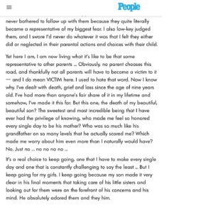 Lisa Marie Presley Instagram - Hi. In honor of it being National Grief Awareness Day , I wrote an essay about Grief which was posted today on @people . I thought I’d post it here in the hopes that anyone who needs to hear all of this it helps in some way. (link to story in Bio)