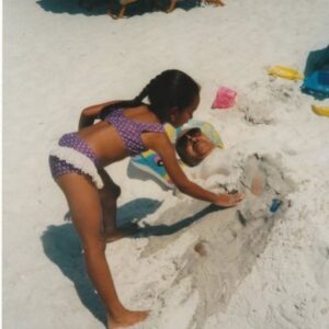 Logan Browning Instagram - I don’t think I’ve ever shared this photo. I always found it slightly ironic and morbid to see myself as a child “burying” my dad. It’s been 9 years. June is always a lot for me. Dr. Larry B passed June 7th, my birthday is June 9th, and then Father’s Day sneaks up. I’ve been an emotional soul today which isn’t always me. I tested for a role a few months ago and the show runner tried so hard to pull my vulnerability to the surface. Even when I feel open, I close a lot off. I’m like a gummy bear you left on the counter for a year. You expect it to be soft until you chew on it. BRB gonna google how to soften a hardened gummy bear to complete this analogy. I’m back! The internet says: the microwave, soaking, or bread. I don’t know what to do with that. Anyway, I don’t just miss my dad, I wonder how not having him affects the kind of person I am. I feel robbed of his guidance. I’m the only girl amongst my siblings. I’m sad and maybe avoiding not having him to walk me down an aisle. To dance with. Everyone has “dad stuff”. I know I’m no anomaly. That’s why I’m sharing. To connect with whoever you are and whatever you felt today. These holidays are a blessing, and can also take a toll. I pray the sensitive energy these holidays bring lasts longer than one day because it connects us and I like that.