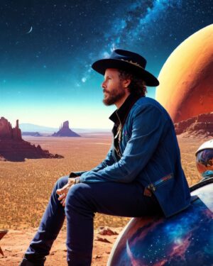 Lorenzo Cherubini Instagram - c’è qualcunooooo? ohhhhh gente del posto!!! il viaggio continua, sto attraversando un tratto di deserto verso ovest, in questo pianeta la stella polare non c’è, mi oriento con la musica. Vi penso vi mando un abbraccio! #cartolinemetafisiche #jovatrip #lorenzo #jova #ciaogente