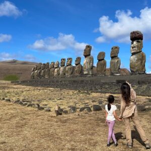 Loreto Aravena Instagram - Hace más de 6 años viajé con mi Ema a la Isla de Pascua, fue de nuestros primeros viajes solitas 🥰(aunque unas semanas después se nos sumó mi mamá, igual que ahora) Ahí supe que mi nena sería la mejor partner para viajar, aperreada, conversadora, enérgica y simpática, que más se puede pedir!
#LoveEma 
#rapanui🗿