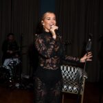 Louise Redknapp Instagram - Such a fab launch for my new Christmas Edit with @peacocks_fashion in London… including a little acoustic set 🖤🎤🎶! Thanks to everyone for coming down, thanks to the fantastic team at Peacocks and my band and girls for such a fun night xxx Dress: @peacocks_fashion