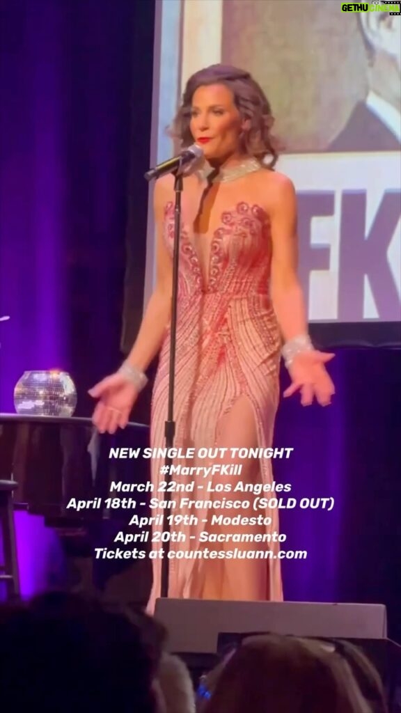Luann de Lesseps Instagram - My new single #MarryFKill drops TONIGHT on all streaming platforms! Just in time for my show at @thewiltern tomorrow night😉 Get your tickets at countessluann.com before they’re all gone🎟️🪩😘