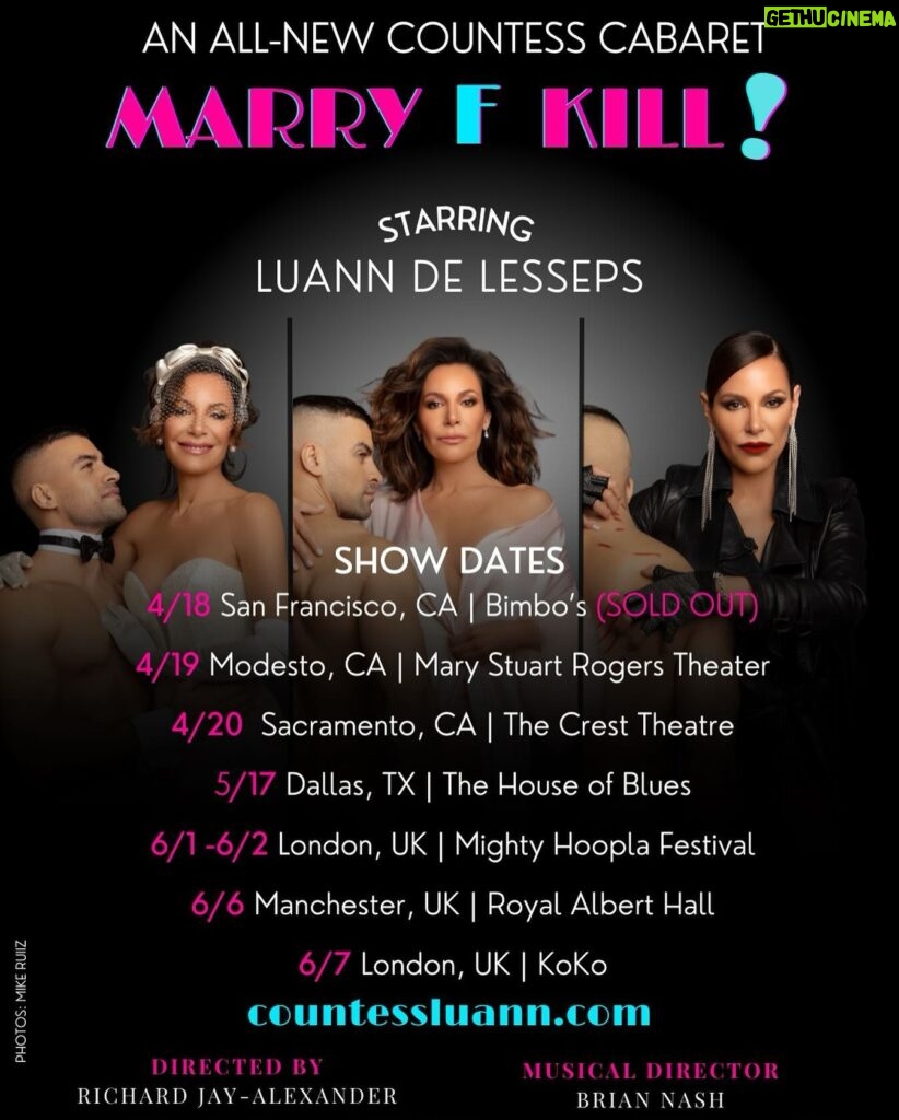 Luann de Lesseps Instagram - You don’t know what you’re missing…until you come see #MarryFKill 👰😈🔪 Get your tickets at countessluann.com 😉 📸 @mikeruizone