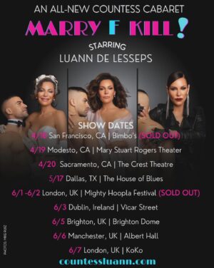 Luann de Lesseps Instagram - Can YOU feel it?! Excited to be heading back on the road with #MarryFKill next weekend - stream the new single on all platforms and get your tickets at countessluann.com 👰🏻‍♀️😈🔪