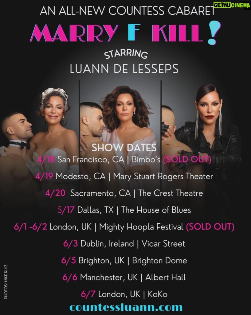 Luann de Lesseps Instagram - Can YOU feel it?! Excited to be heading back on the road with #MarryFKill next weekend - stream the new single on all platforms and get your tickets at countessluann.com 👰🏻‍♀️😈🔪