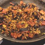 Lucy Davis Instagram - It’s a teeensy bit burnt but I was reading my book when I made them. Diabetic-friendly Maple Roasted Nuts and Seeds. Pecans, sesame and pumpkin seeds, Olive oil, soy sauce, and @choczero maple syrup. Sweet/salty. So good. Gracie liked them too🙇‍♀️ #diabeticrecipes #lowsugarrecipes