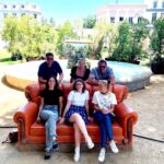 Lucy Davis Instagram - This was a magical day. Taking my uk friends on the @wbtourhollywood Even though I’ve been doing this job for 30 years I still am in awe of it and how everything is made. Thanku so much to @bigk1701 for being our delightful guide for the day, and to @wbtourhollywood for arranging it and letting us come. PICTURES: 1. Does it need describing?! The @friends opening title sequence sofa and fountain 2. Inside the exact replica of #centralperk 3. #centralperk cafe with @itsmeritavolk 4. #harrypotter all the letters arrive 5. Harry Potter #thecupboardunderthestairs 6. Swinging the #wonderwoman1984 lasso 7. Um… I’ve forgotten the name of this one… 8. Forced perspective table used in #thehobbit 9. One of the outdoor cabins used for many different shows. One being the cabin in #dexter where #jamesdoakes is held prisoner and is killed 10. Our wonderful guide @bigk1701 #wbtourhollywood #friendstvshow #friendsfountain #sightseeingtour #touristlife