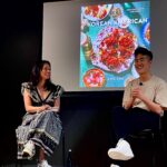 Lucy Liu Instagram - Look who landed on my chopsticks! Could have spent many more hours, days…chatting with @ericjoonho 🥢💛 📸 @jarednkaplan
