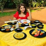 Luviena Lodh Instagram - Enjoying my lavish breakfast right in the middle of the nature Location courtsey @discover_resorts Shot by @yash_bhatwal_photography #breakfast #luvienalodh #discoverresort