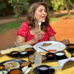 Luviena Lodh Instagram - Enjoying my lavish breakfast right in the middle of the nature Location courtsey @discover_resorts Shot by @yash_bhatwal_photography #breakfast #luvienalodh #discoverresort