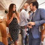 Mãdãlina Ghenea Instagram - So honored to be awarded together with Liz Hurley , Giancarlo Giannini and Carlo Verdone soon at @marateale. Press conference on a train @frecciarossaofficial . For me @frecciarossaofficial has a very special meaning, I’ve been studying for most of my auditions on their trains and I have to say I consider train rides my lucky charm ritual.