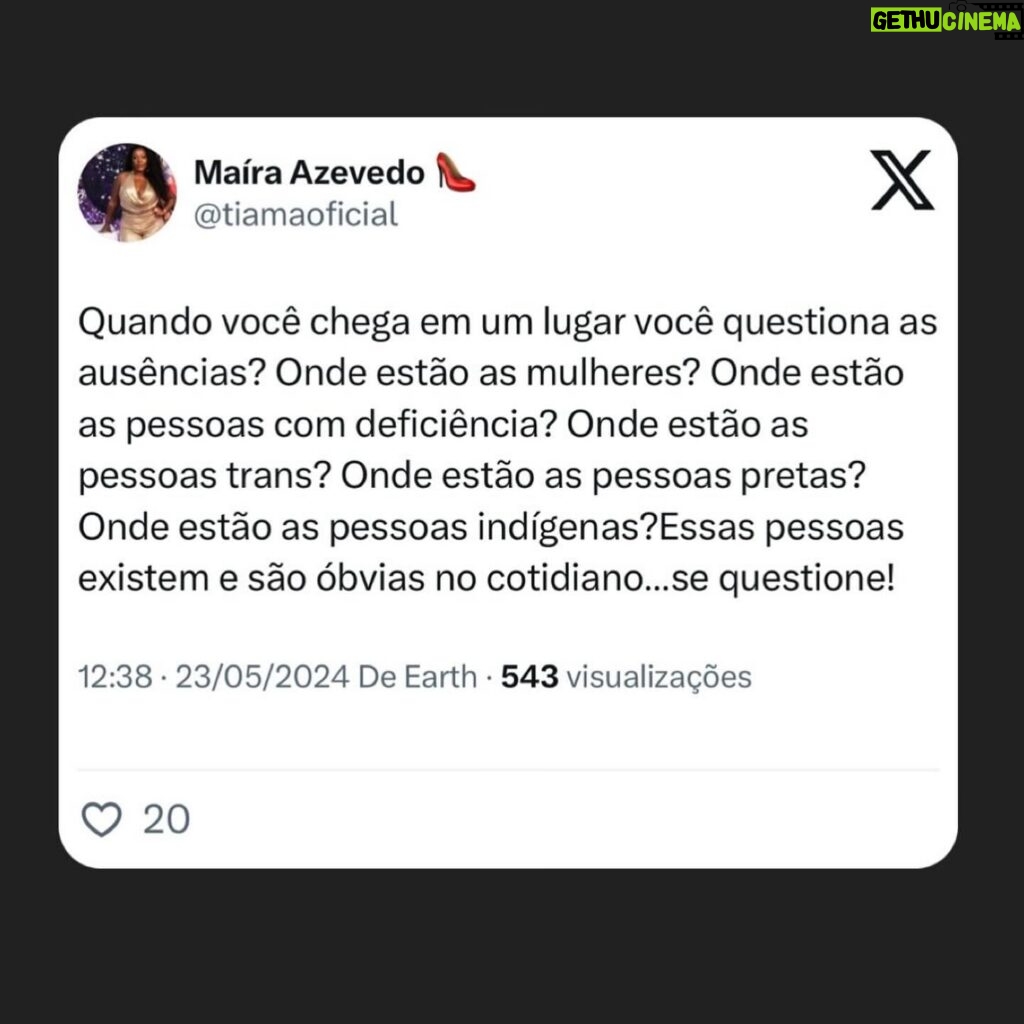 Maíra Azevedo Instagram - Quando eu soltar a minha voz, por favor entenda…que existe tanto choro entalado…vou falar por aqui, mas já já vou me calar e seguir adiante…pq não posso parar!