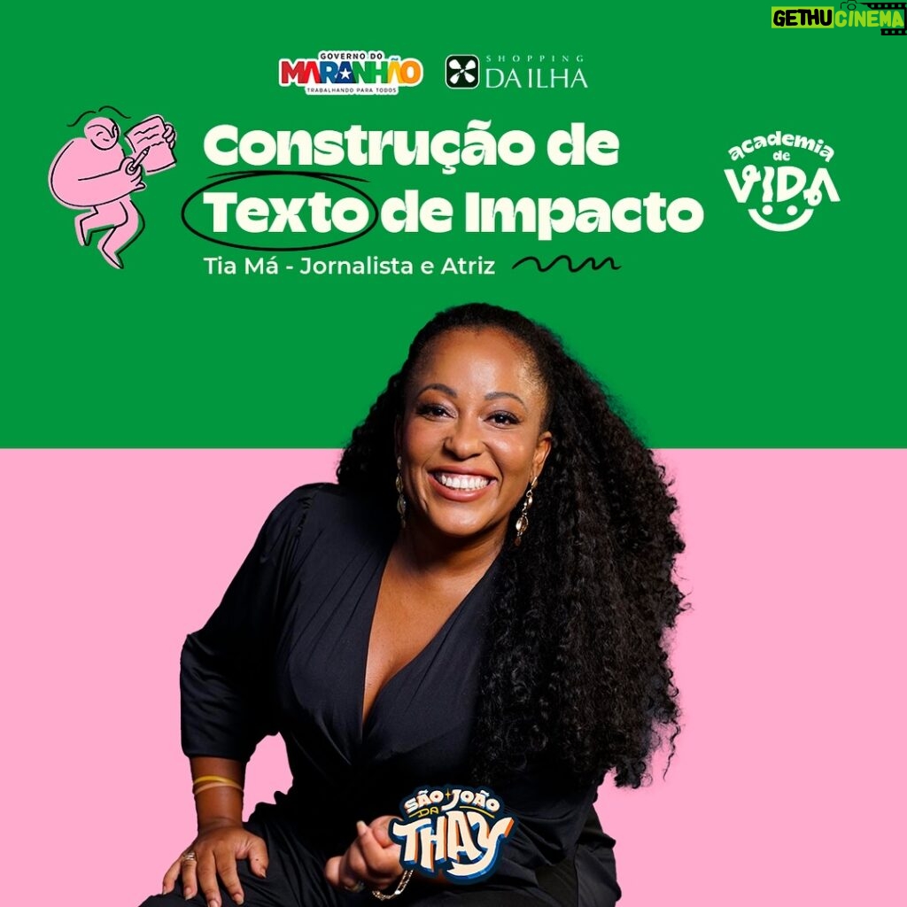 Maíra Azevedo Instagram - A incrível @tiamaoficial está chegando para apresentar um mundo de possibilidades para os jovens por meio da escrita criativa e de impacto. ✍🏽💡 Tia Má é atriz, jornalista e possui uma bagagem repleta de experiências para compartilhar com os jovens maranhenses. O minicurso “Construção de Texto de Impacto” está confirmado e acontecerá no dia 29 e 30 de maio das 14h às 18h. Se você tem de 13 a 17 anos, pode garantir sua vaga clicando no link na bio! Vem comigo? 🤩