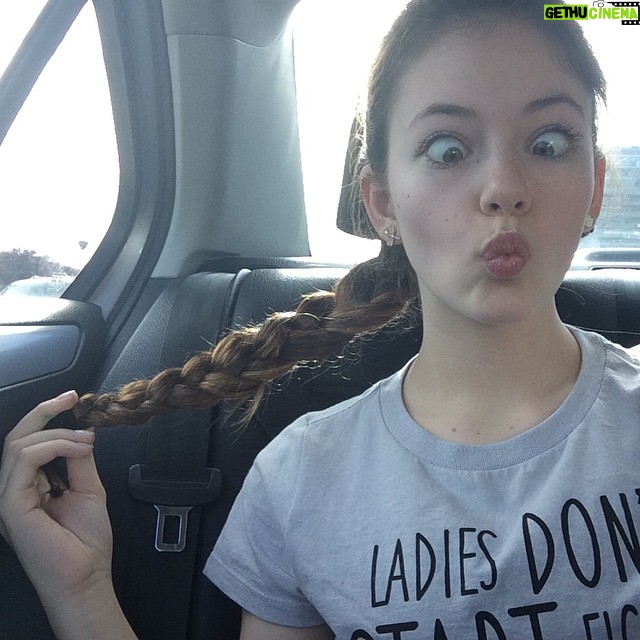 Mackenzie Foy Instagram - Braided my hair in the car!!😝😝 #bored