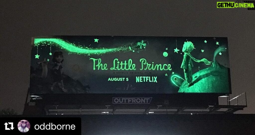 Mackenzie Foy Instagram - #Repost @oddborne with @repostapp🌟⭐️💫🌟🌙💫💫⭐️🌙this is awesome🌟⭐️💫 ・・・ Spotted in LA last night, the first ever GLOW IN THE DARK billboard! #thelittleprince @netflix