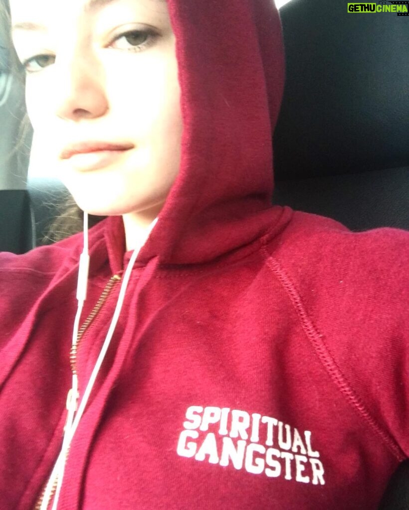 Mackenzie Foy Instagram - #spiritualGangster #namaste 😋