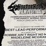 Madeleine McGraw Instagram - Thank you so much @horrorhound @horrorhoundfilmfest for this incredible honor. I had an incredible time making this short with some of the greatest humans on earth! Thank you @maybekyleperritt (our awesome writer and director) and @emmieholmes for asking me to be a part of #robbieaintrightnomore I loved working with everyone so much. Especially @jadoncal @revellcarpenter @crabclaw #jasondavis @deal_me_123 and our amazing DP @umm_yea_ok_sure Thank you all again!! Super grateful!